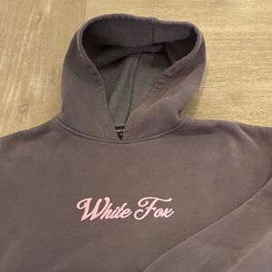 White Fox Boutique Dusty Purple Hoodie with Pink Logo